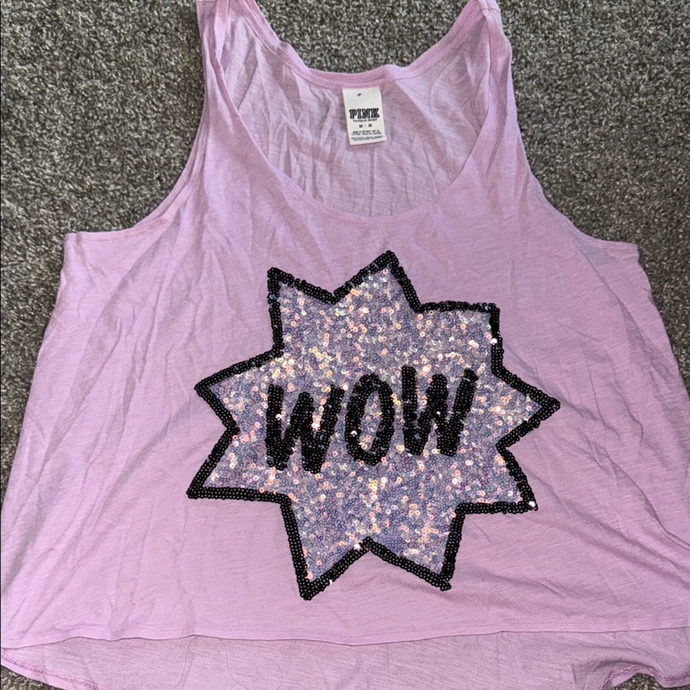 Pink Victoria's Secret Sequin Tank Top